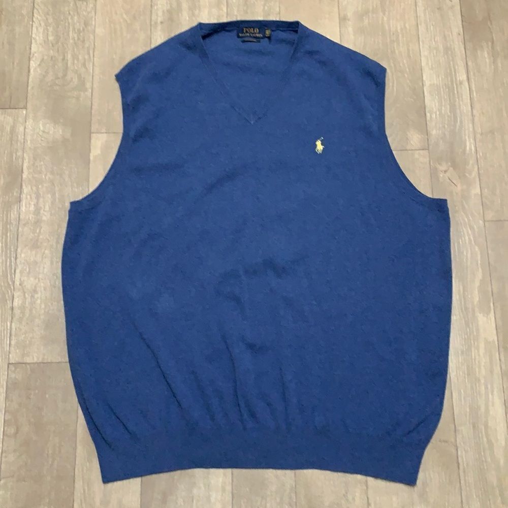 Mens Polo Ralph Lauren V-Neck Pima Cotton Sleeveless‎ Sweater Vest